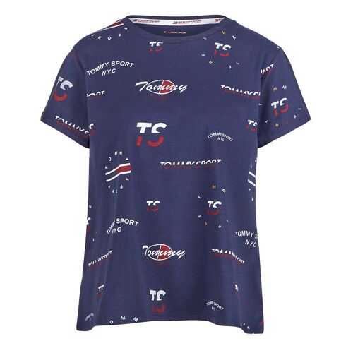 Футболка женская Tommy Sport S10S100412 0GY синяя XS в Империя сумок